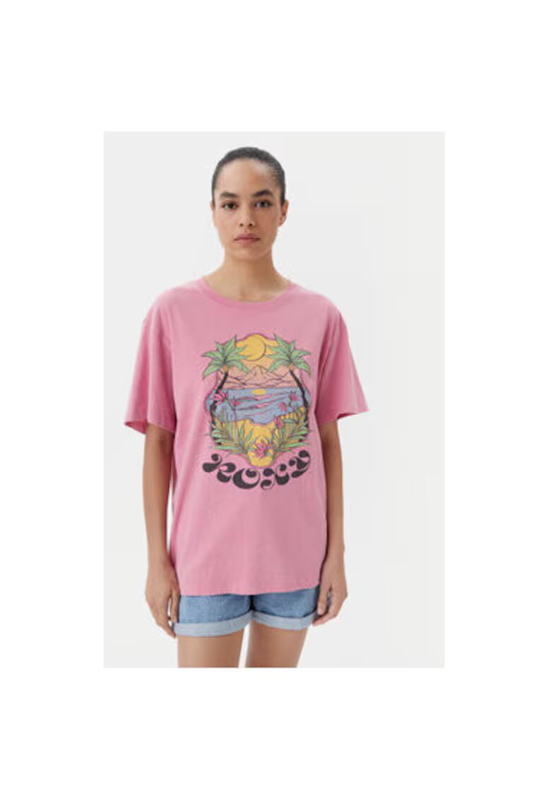 Roxy Tricou dama ERJZT05905-MGQ0 - Bumbac - Roz - Roz