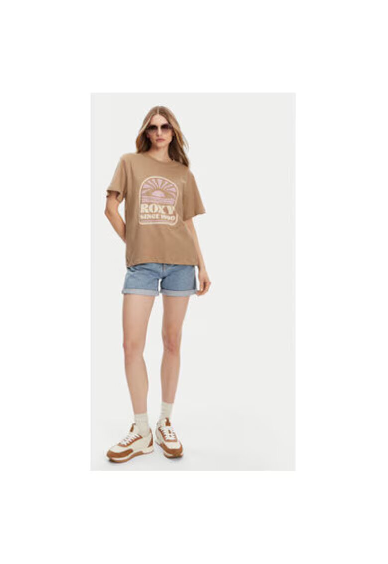 Roxy Tricou dama ERJZT05912-CZU0 - Bumbac - Maro - Maro