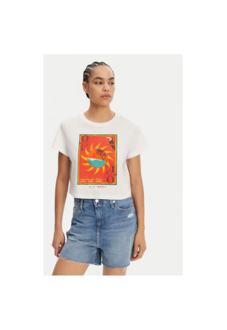 Roxy Tricou dama ERJZT05921 - Bumbac - Alb - Alb