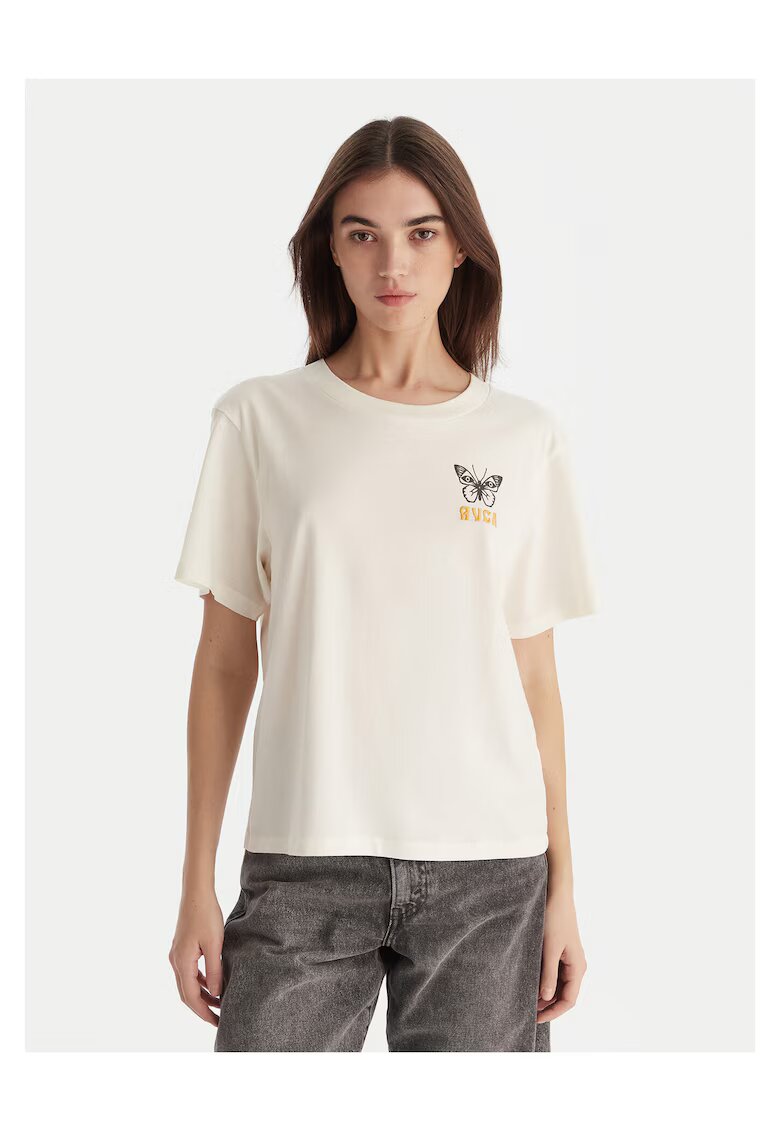 RVCA Tricou dama alb - bumbac
