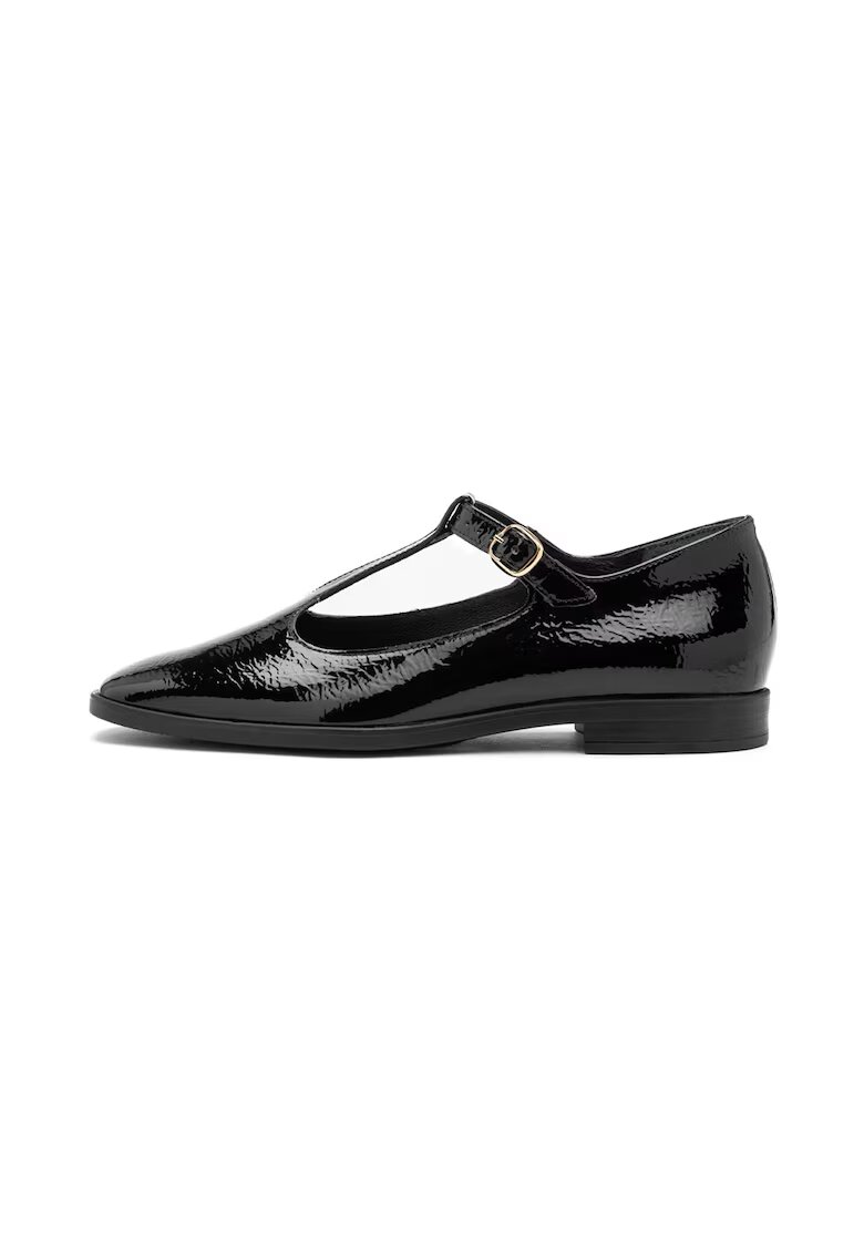 RYLKO Balerini Mary Jane cu aspect lacuit - Negru