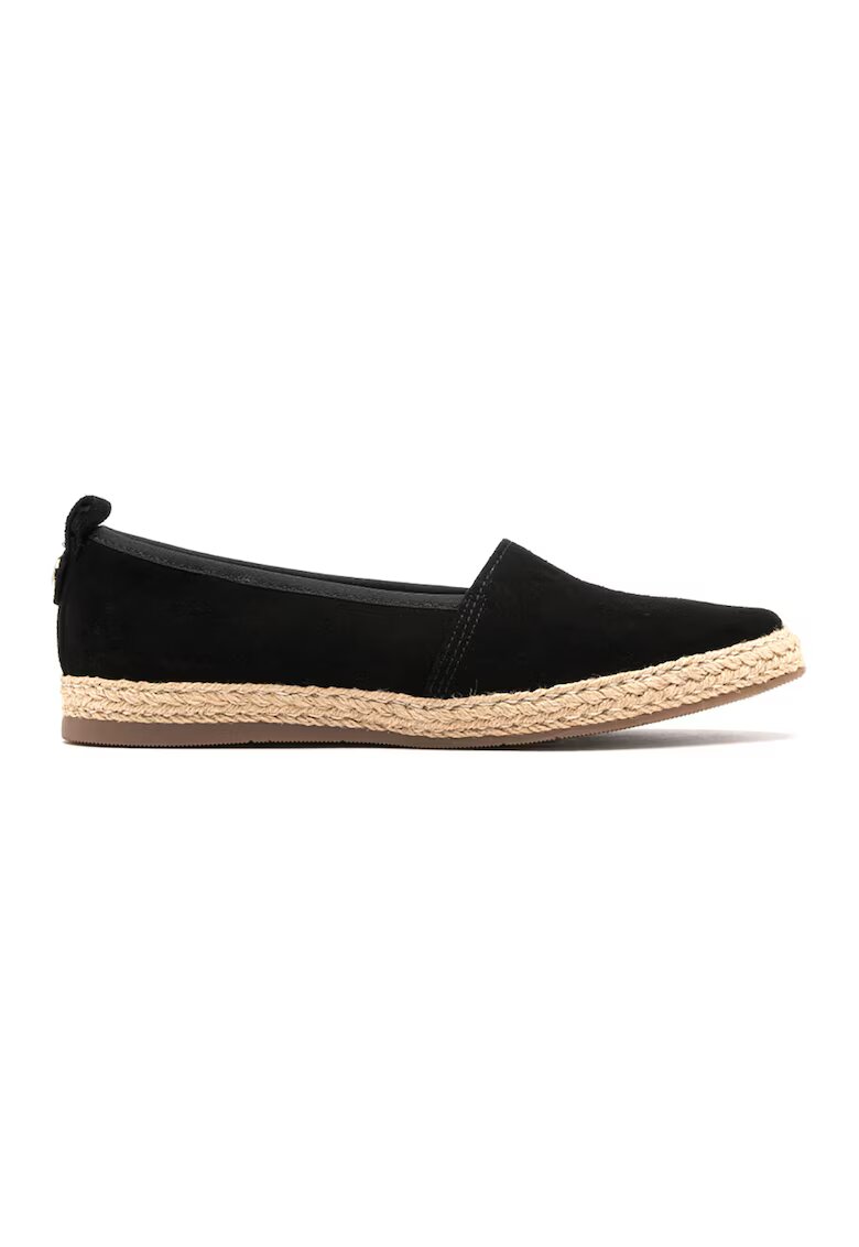 RYLKO Espadrile de piele intoarsa cu varf rotund - Negru