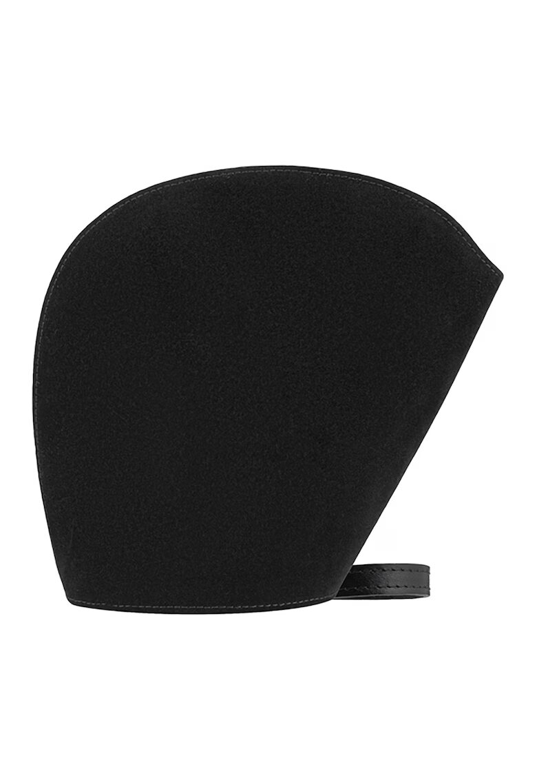 RYLKO Geanta crossbody asimetrica de piele si piele intoarsa - Negru