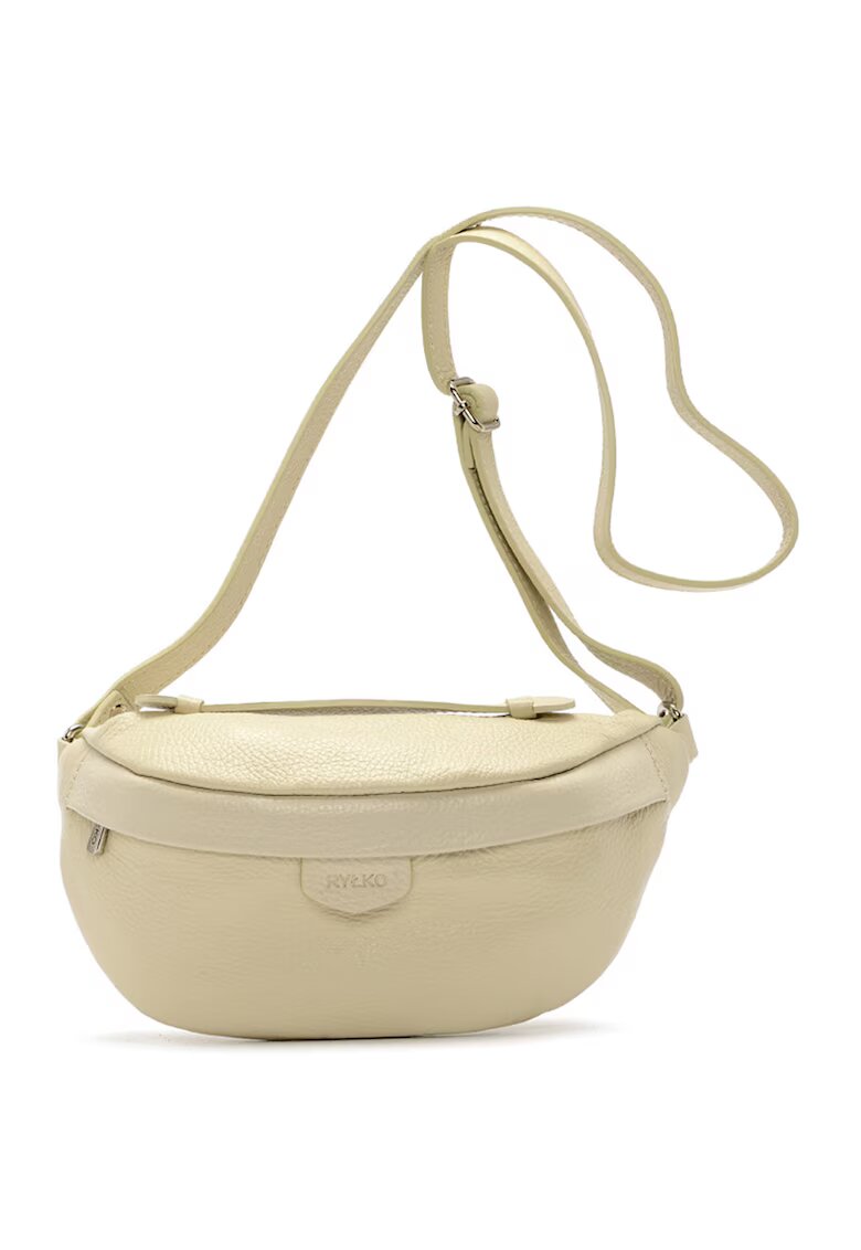 RYLKO Geanta crossbody de piele cu bareta ajustabila Kidney - Crem