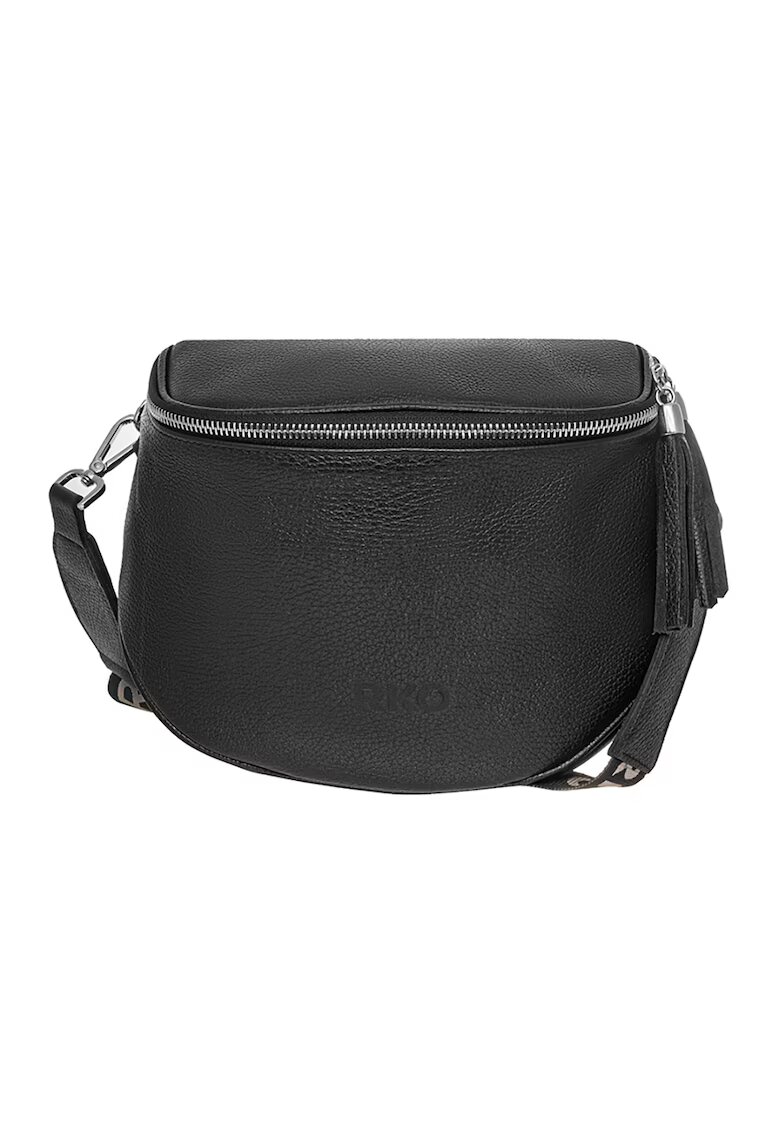 RYLKO Geanta crossbody de piele cu fermoar - Negru