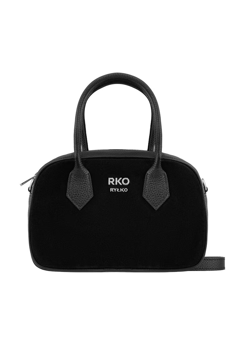 RYLKO Geanta crossbody de piele si piele intoarsa - Negru