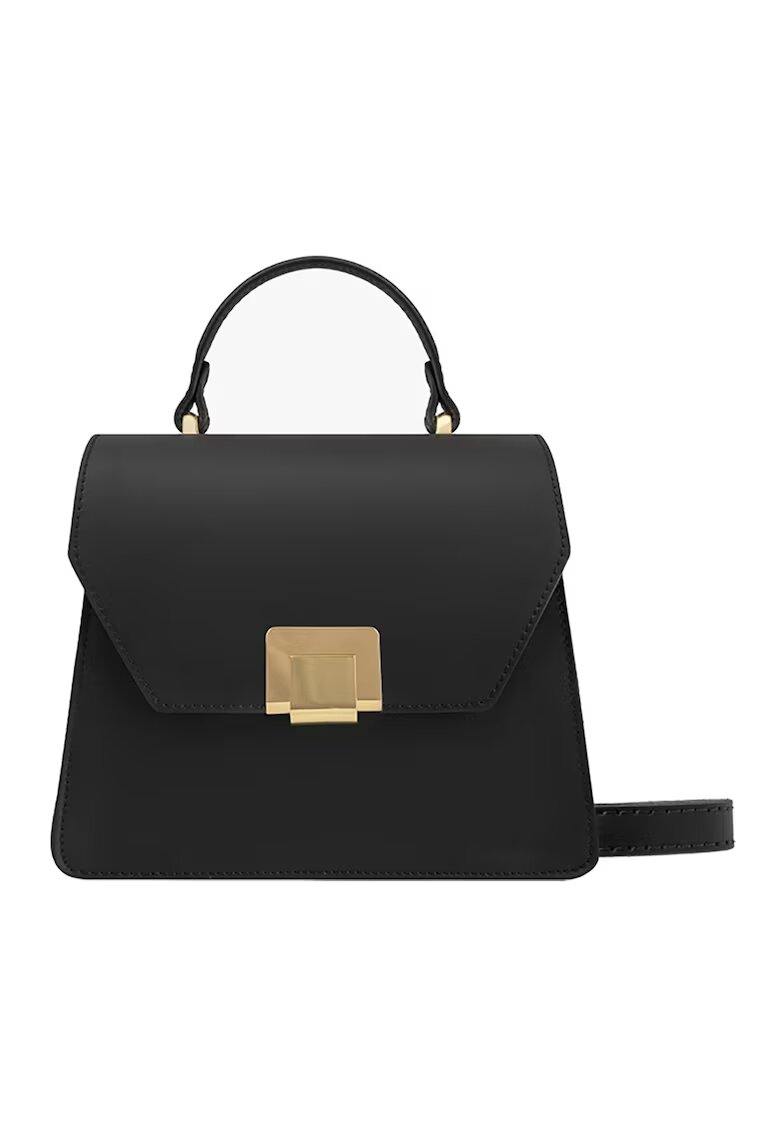 RYLKO Geanta crossbody din piele cu bareta detasabila - Negru