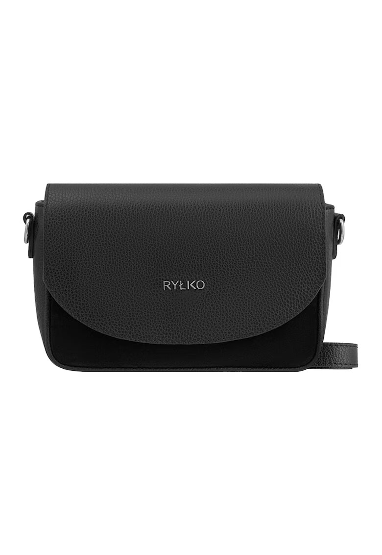 RYLKO Geanta crossbody din piele cu clapa - Negru
