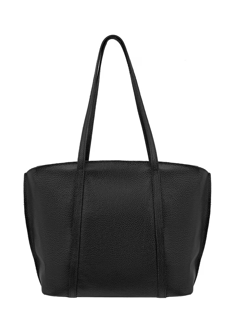 RYLKO Geanta shopper din piele cu fermoar - Negru