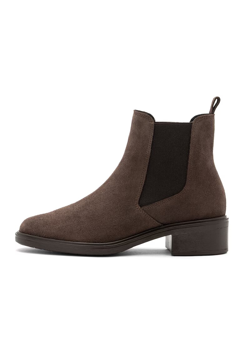 RYLKO Ghete Chelsea de piele - Maro taupe
