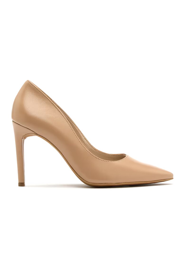 RYLKO Pantofi de piele cu toc stiletto Aga - Bej inchis
