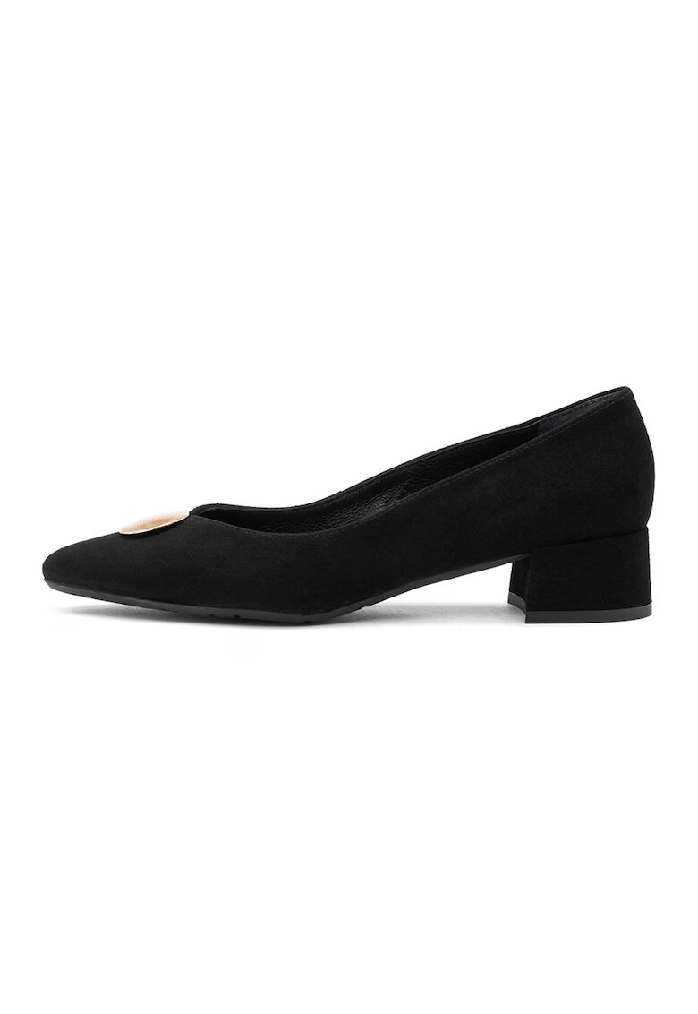 RYLKO Pantofi de piele intoarsa cu decoratiune metalica Elizabeth - Negru