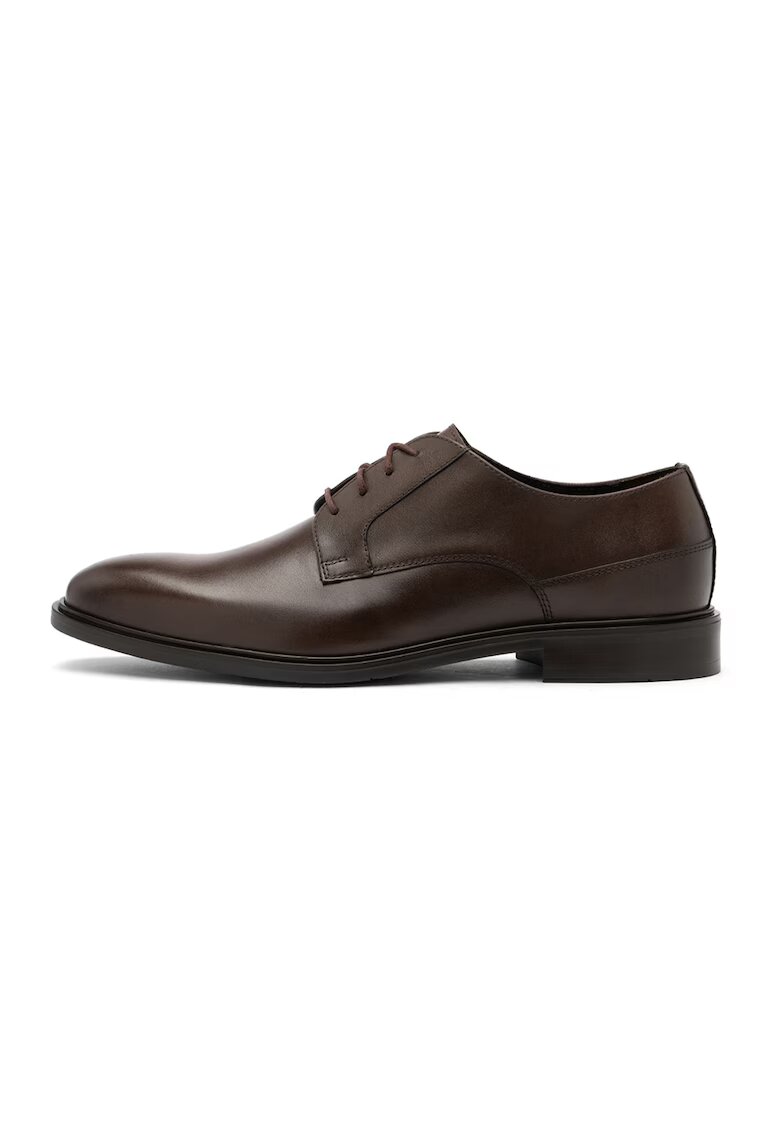 RYLKO Pantofi derby de piele cu sireturi - Maro cognac