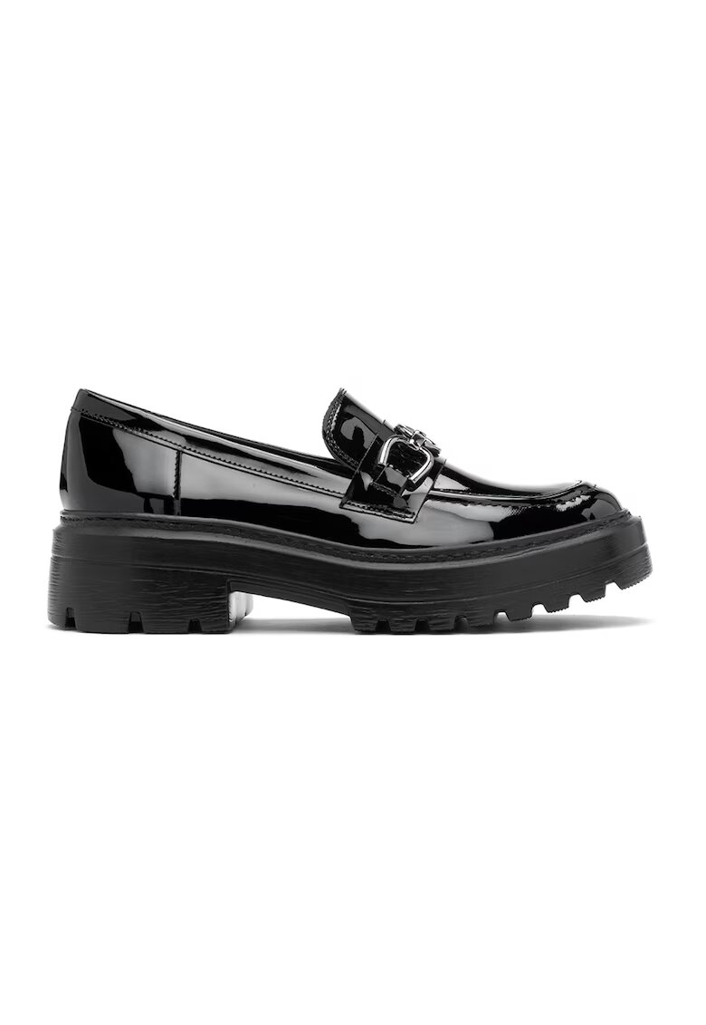RYLKO Pantofi loafer cu toc masiv - Negru/Argintiu