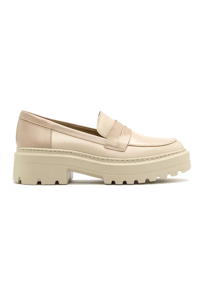 RYLKO Pantofi loafer de piele cu aspect masiv - Bej