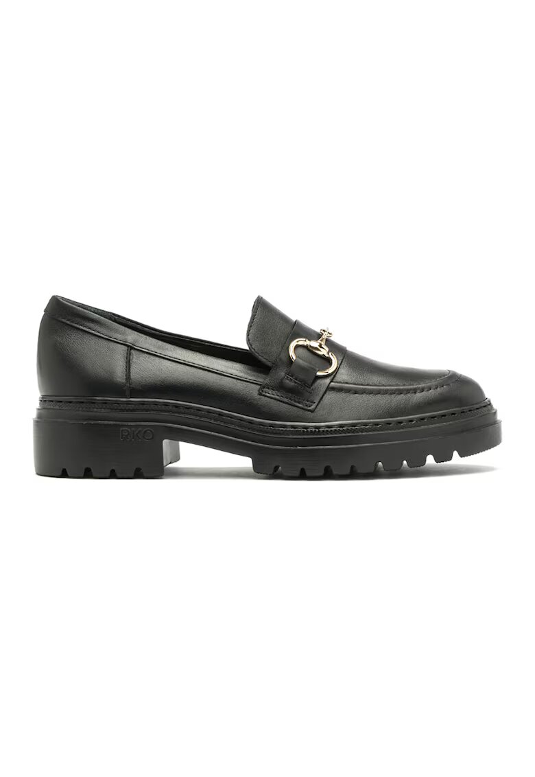 RYLKO Pantofi loafer de piele cu aspect masiv Pauline - Auriu/Negru