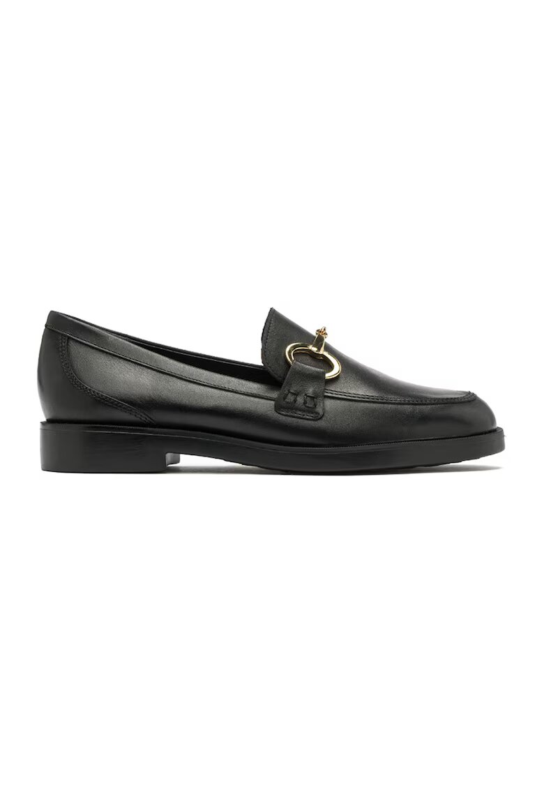 RYLKO Pantofi loafer de piele cu detalii de lant - Auriu/Negru