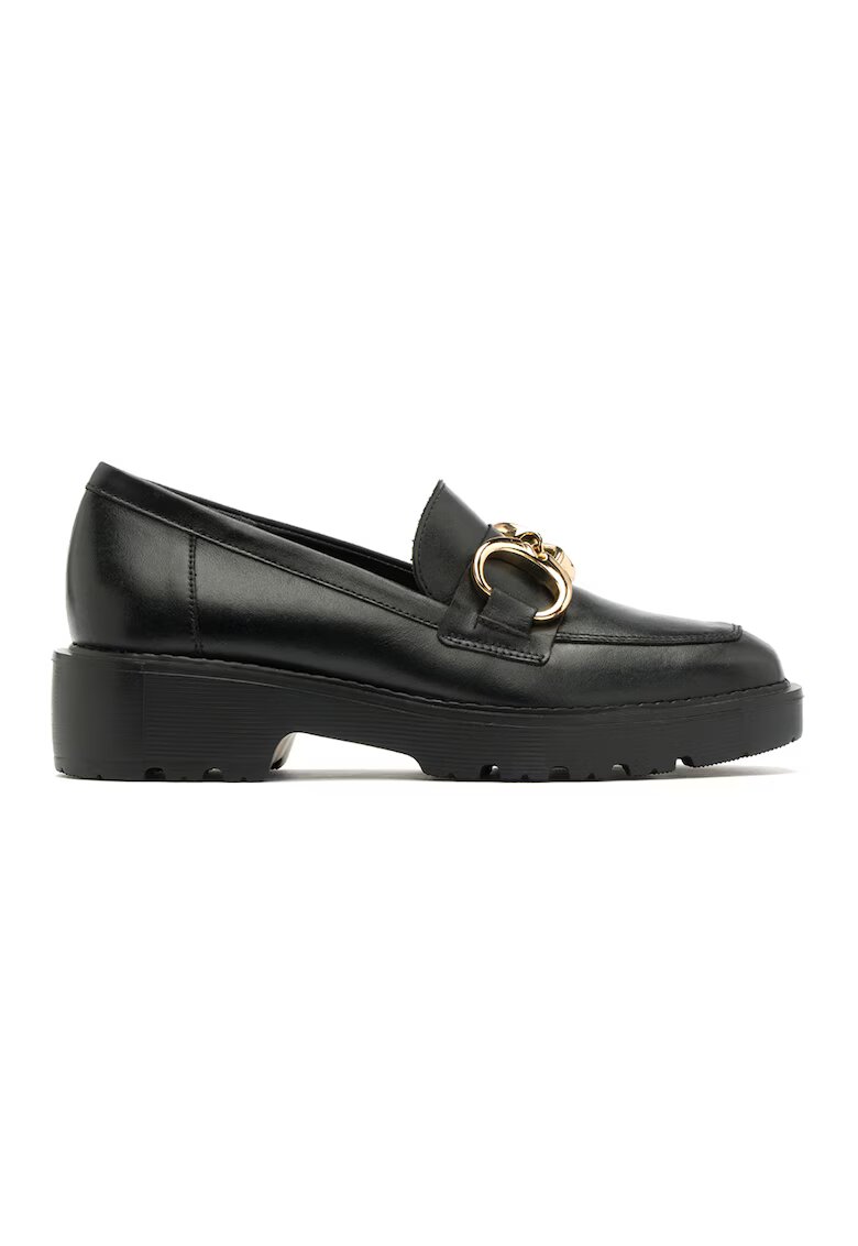 RYLKO Pantofi loafer de piele cu detalii lant - Auriu/Negru
