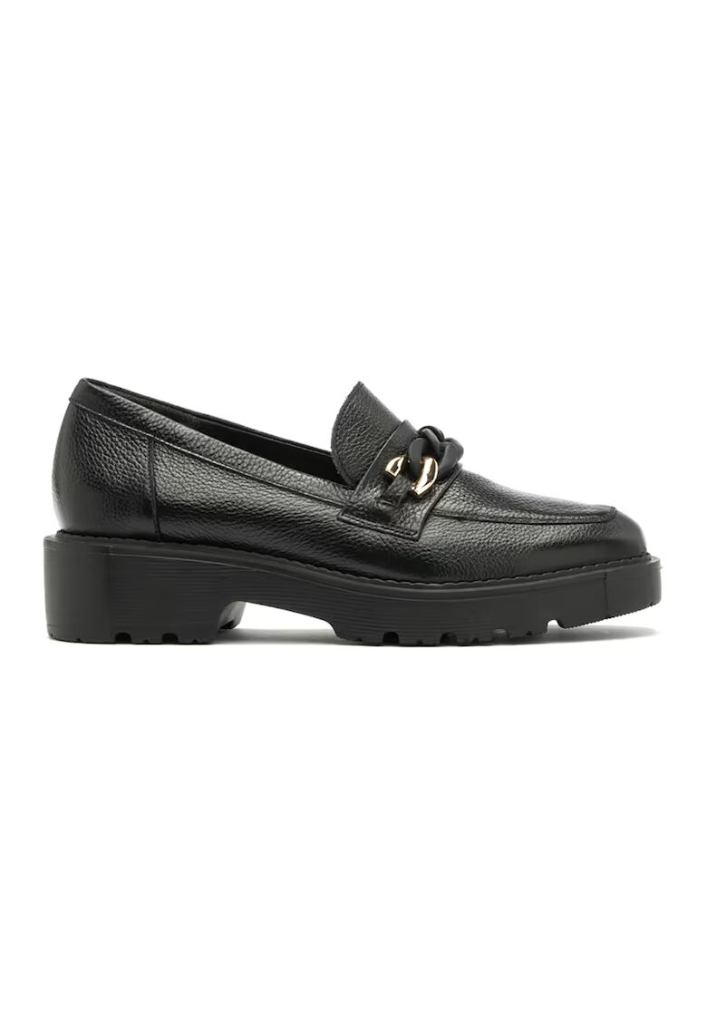RYLKO Pantofi loafer de piele cu detalii lant - Auriu/Negru