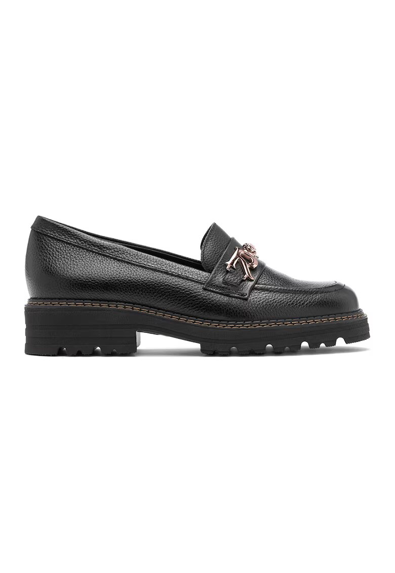RYLKO Pantofi loafer de piele cu logo - Negru