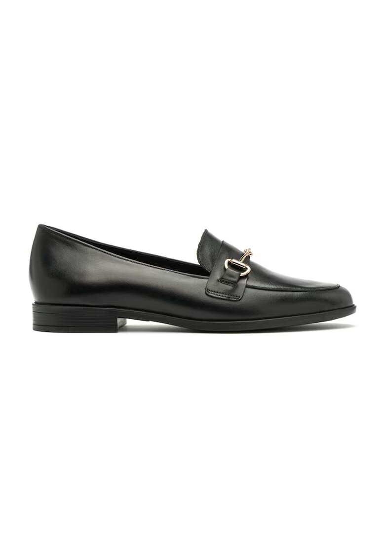 RYLKO Pantofi loafer de piele cu varf rotund - Negru