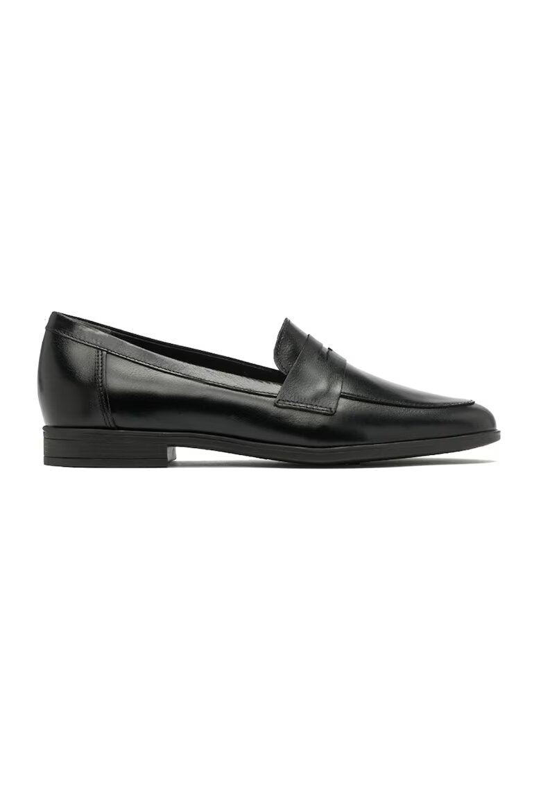 RYLKO Pantofi loafer de piele cu varf rotund - Negru