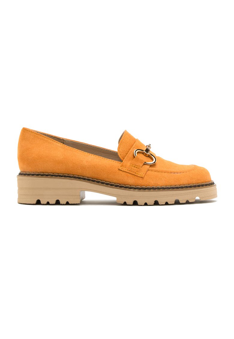 RYLKO Pantofi loafer de piele intoarsa Clarissa - Portocaliu