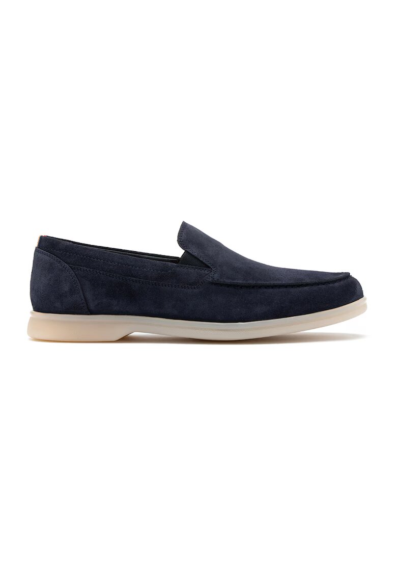 RYLKO Pantofi loafer de piele intoarsa cu varf rotund - Bleumarin
