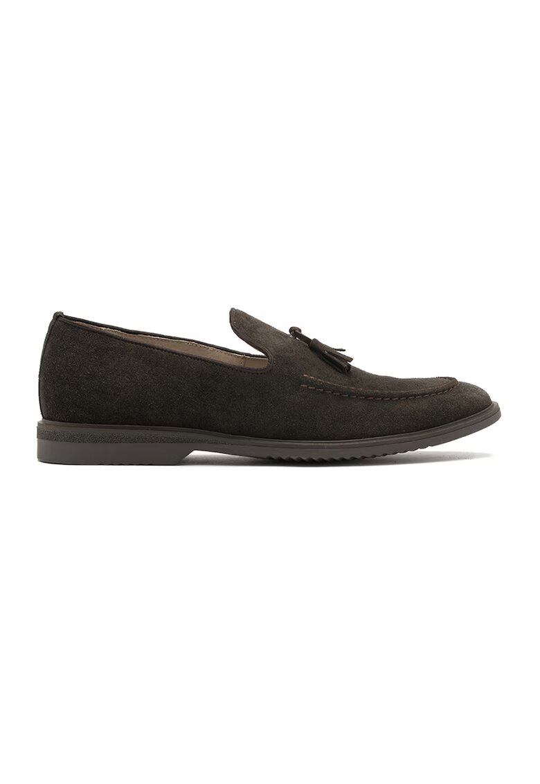 RYLKO Pantofi loafer de piele intoarsa Jasper - Maro inchis