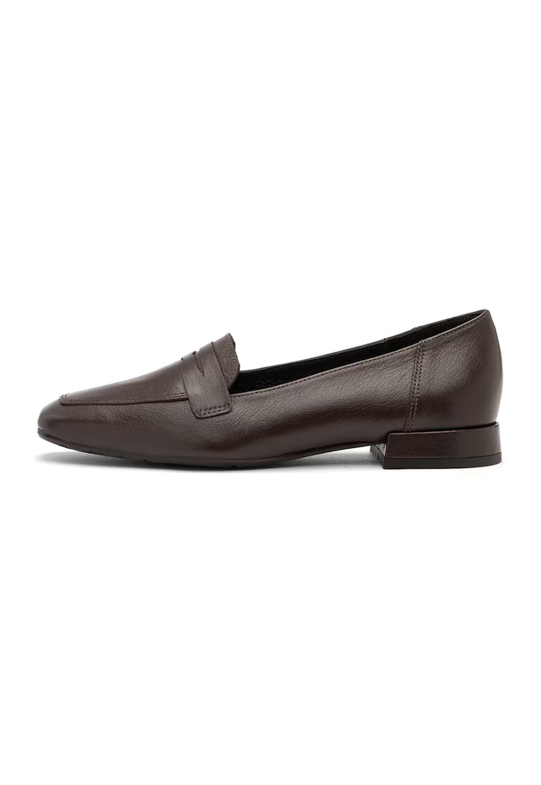 RYLKO Pantofi loafer din piele cu varf patrat - Maro inchis