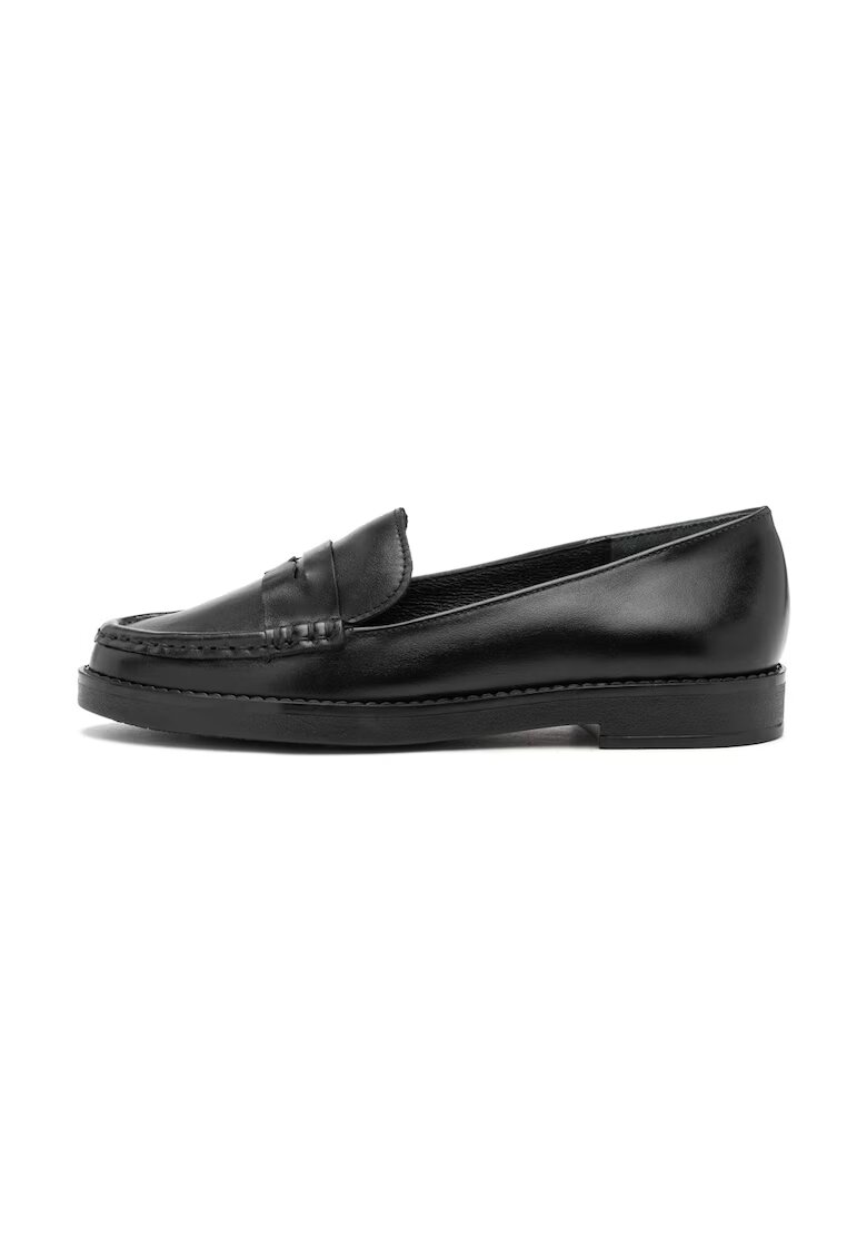 RYLKO Pantofi loafer uni de piele intoarsa Kinga - Negru