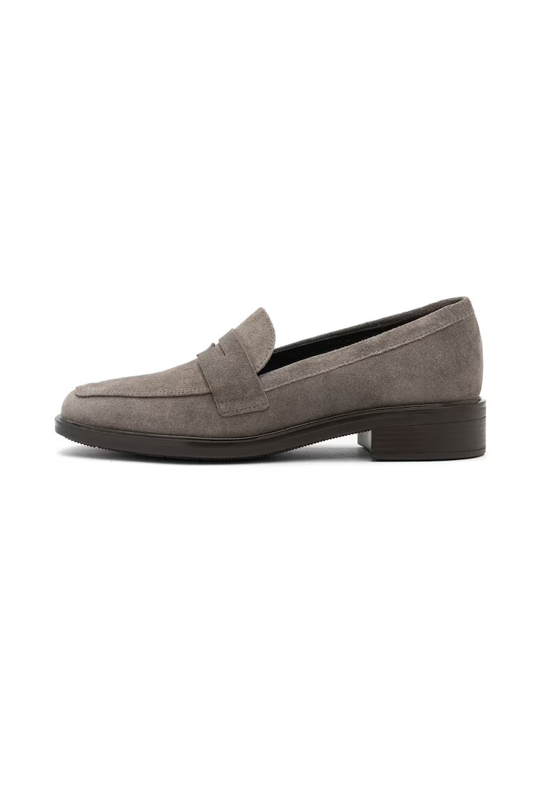 RYLKO Pantofi loafer uni din piele intoarsa Beatrice - Grej
