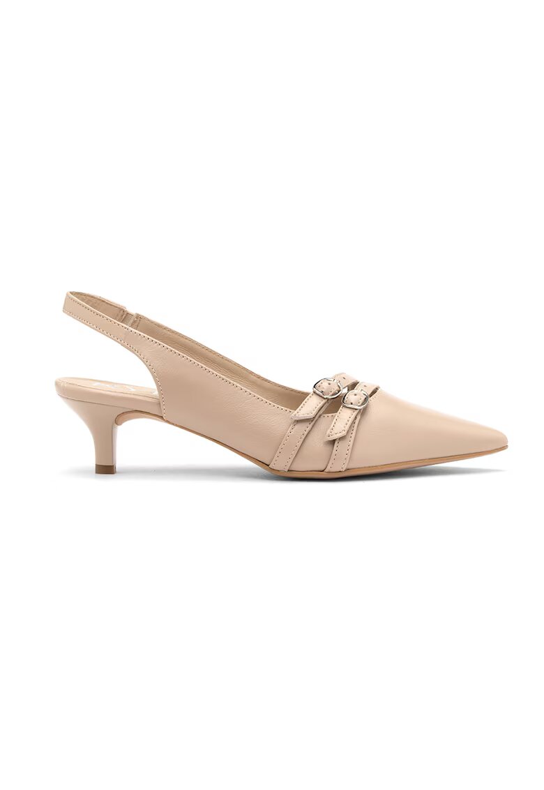RYLKO Pantofi slingback de piele Sarah - Maro nisip