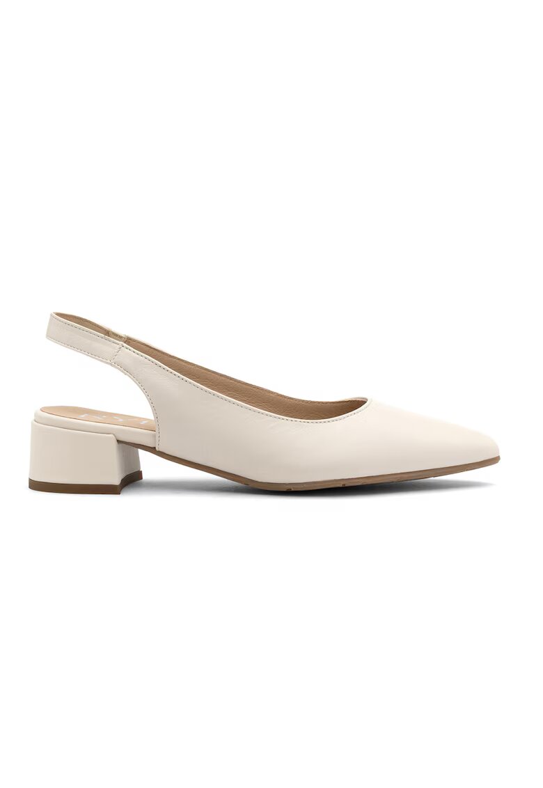 RYLKO Pantofi slingback din piele - Alb fildes