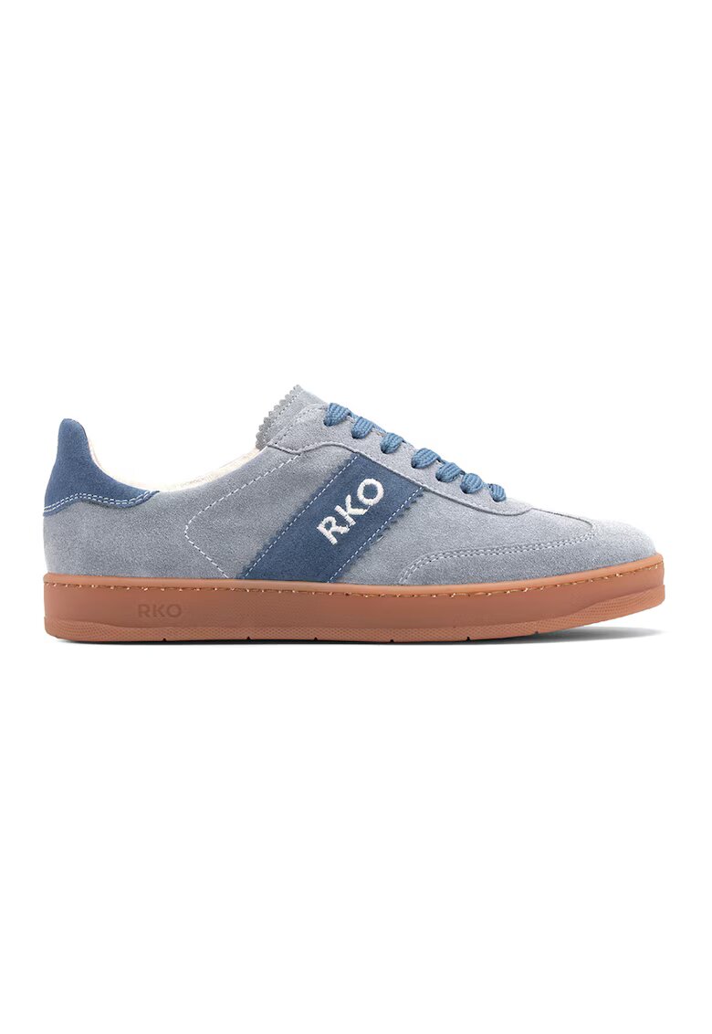 RYLKO Pantofi sport de piele intoarsa Nora - Albastru prafuit/Albastru deschis