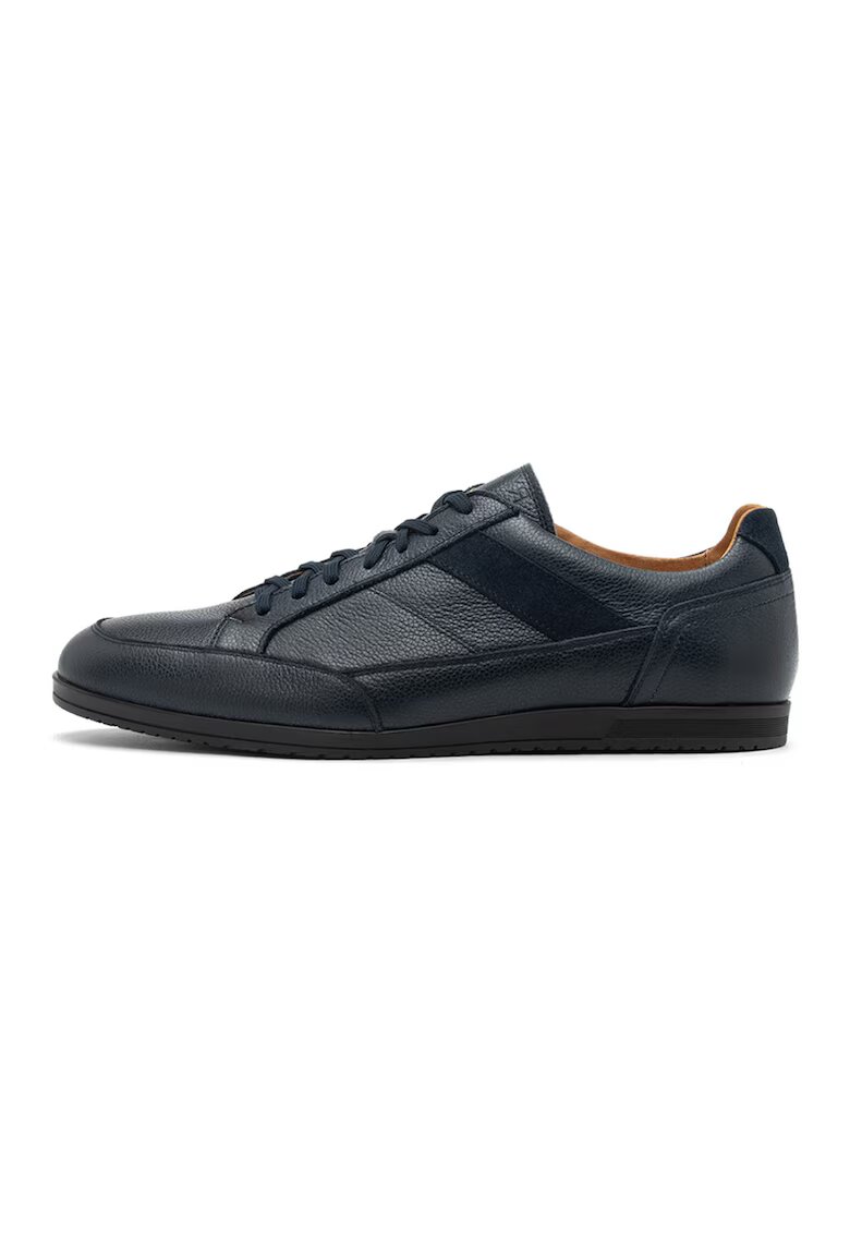 RYLKO Pantofi sport flatform din piele - Albastru petrol