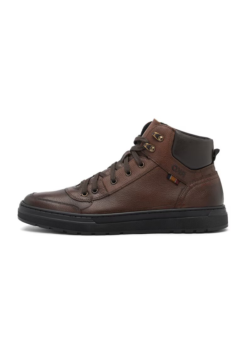 RYLKO Pantofi sport inalti de piele - Maro
