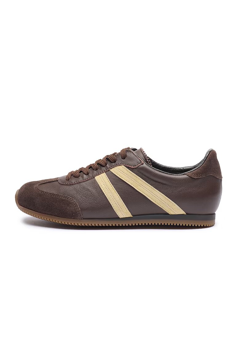RYLKO Pantofi sport low-cut din piele Ethel - Maro/Galben pai