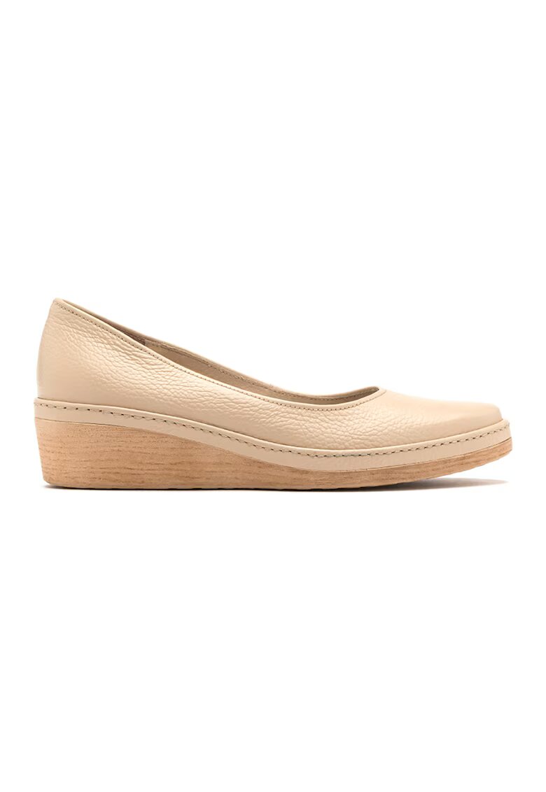 RYLKO Pantofi wedge de piele Sofia - Bej