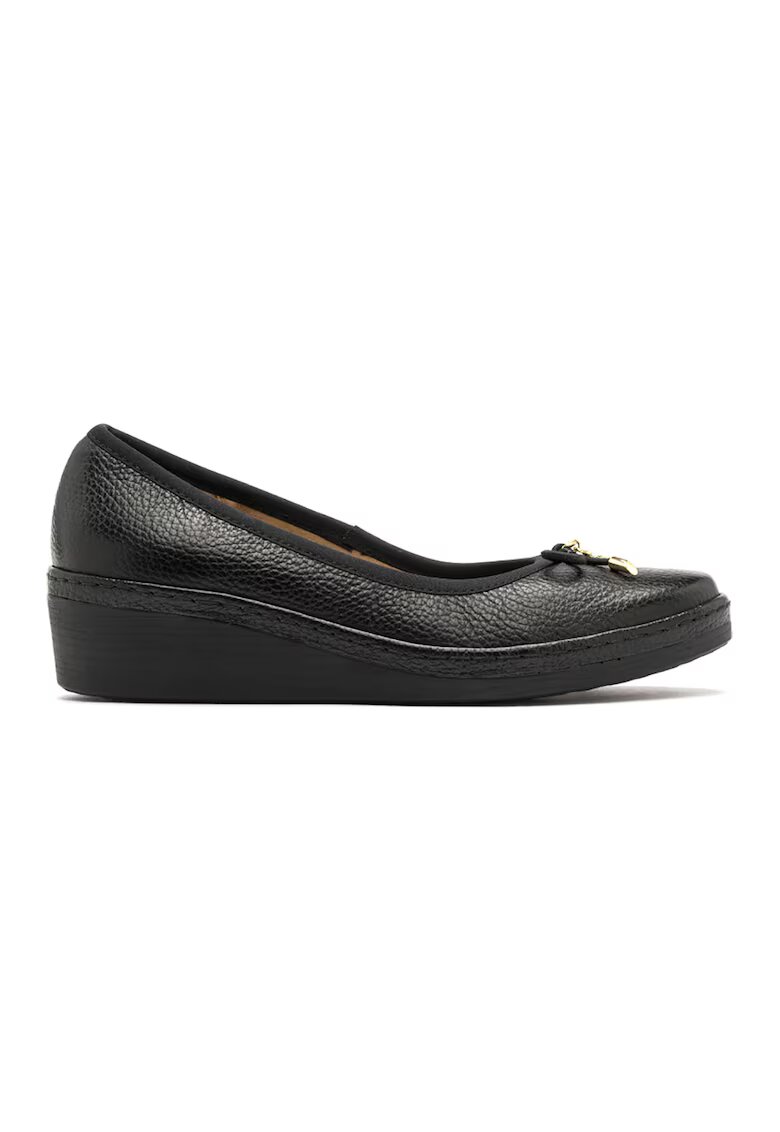 RYLKO Pantofi wedge de piele Sofia - Negru