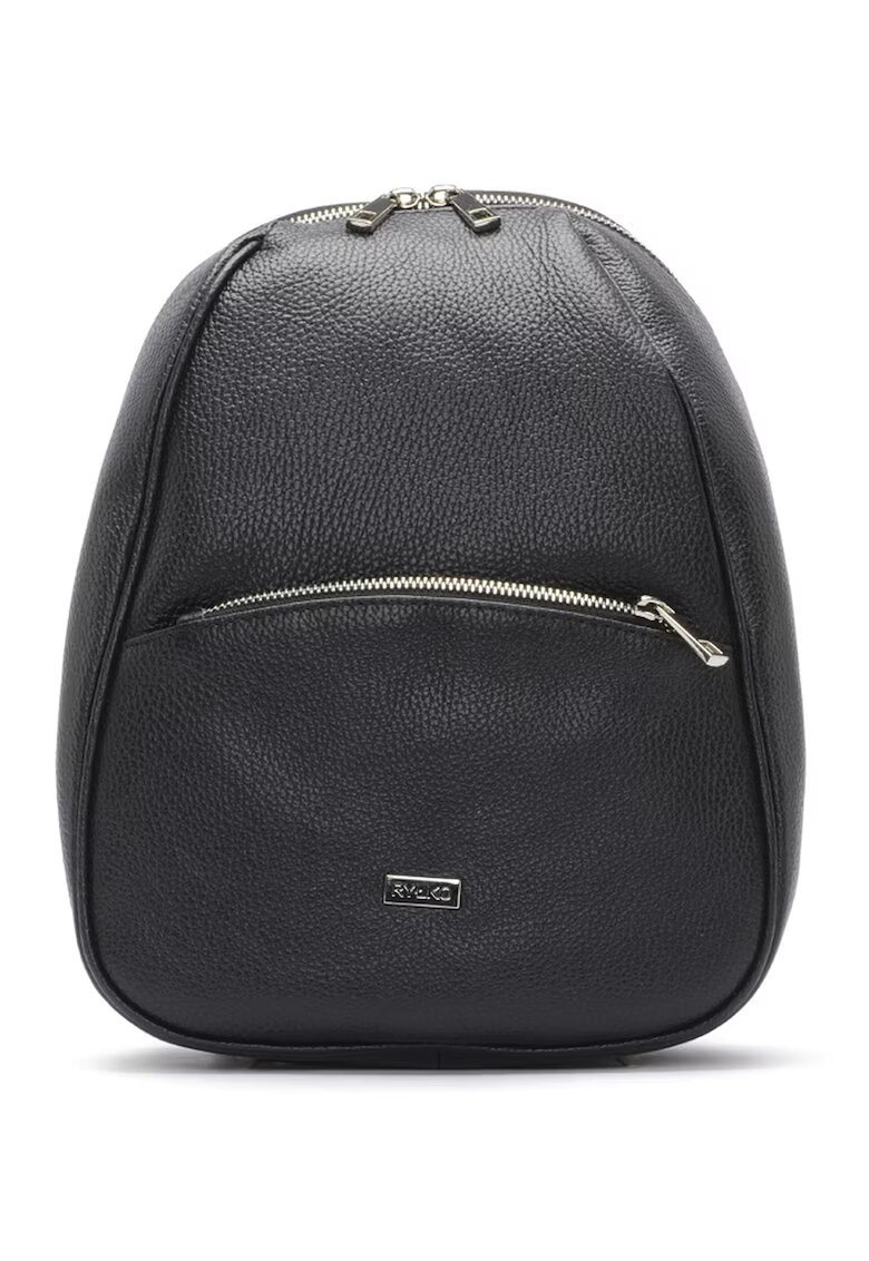RYLKO Rucsac de piele cu aspect texturat - Negru