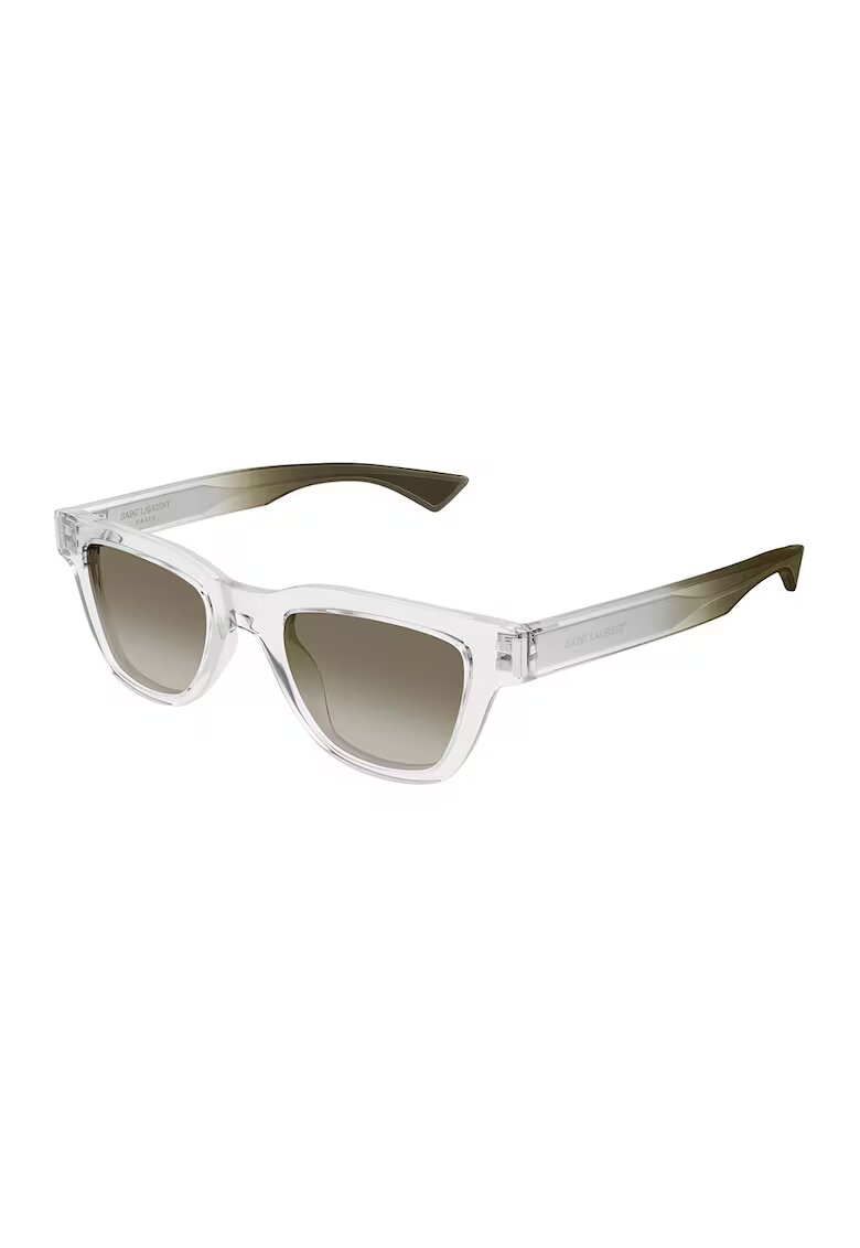 Saint Laurent Ochelari de soare dreptunghiulari cu logo - Gri deschis