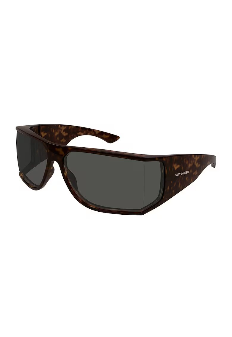 Saint Laurent Ochelari de soare wrap unisex - Negru/Maro