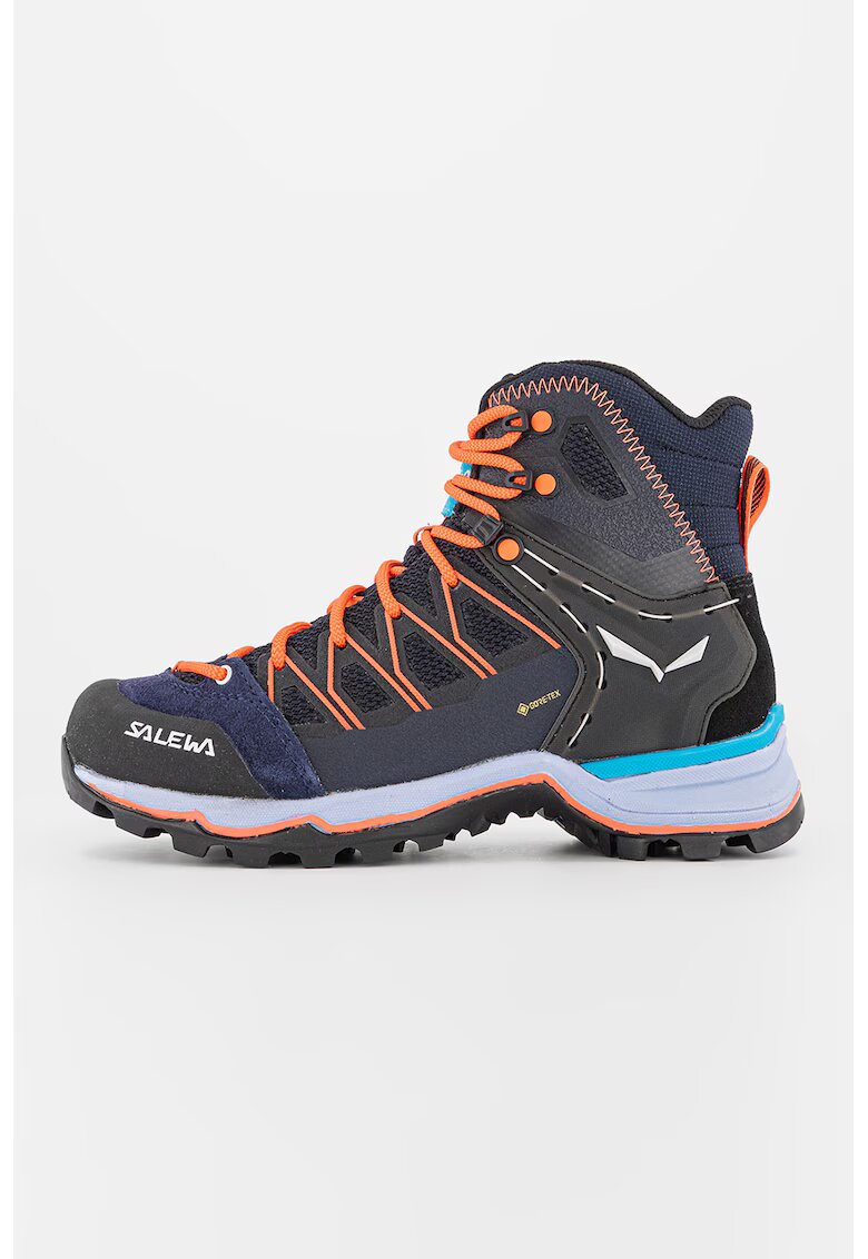 Salewa Ghete mid-cut cu garnituri de piele - pentru drumetii Trainer Lite - Negru/Roz/Bleumarin