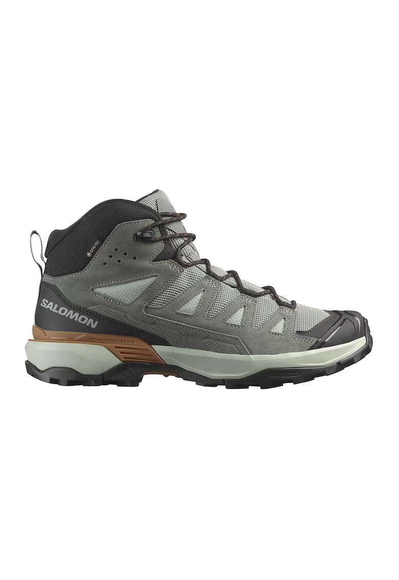 Salomon Ghete X Ultra 360 cu garnituri de piele intoarsa pentru drumetii - Negru/Gri cenusiu