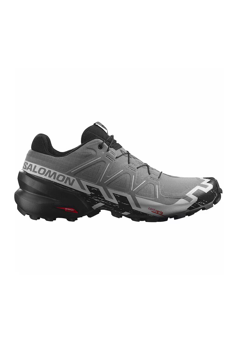 Salomon Pantofi cu logo pentru alergare Speedcross 6 Trail - Negru/Gri
