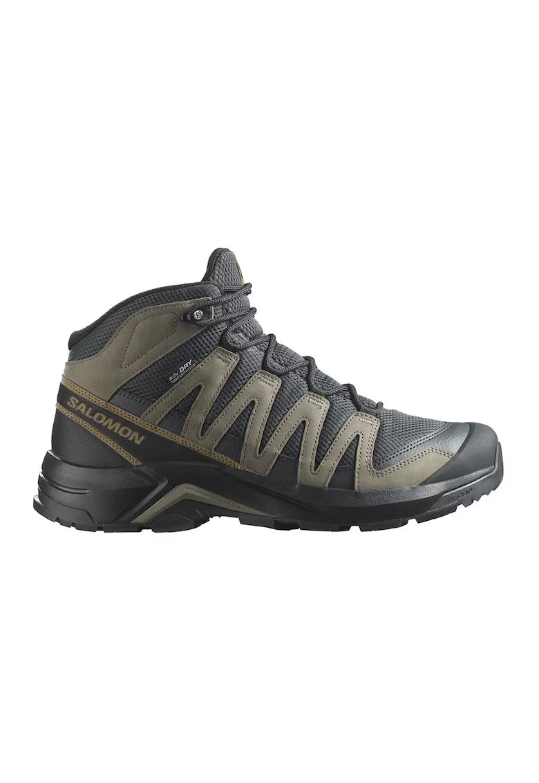 Salomon Pantofi mid-cut cu tehnologie Gore-Tex pentru drumetii X-Adventure Recon - Kaki/Gri antracit