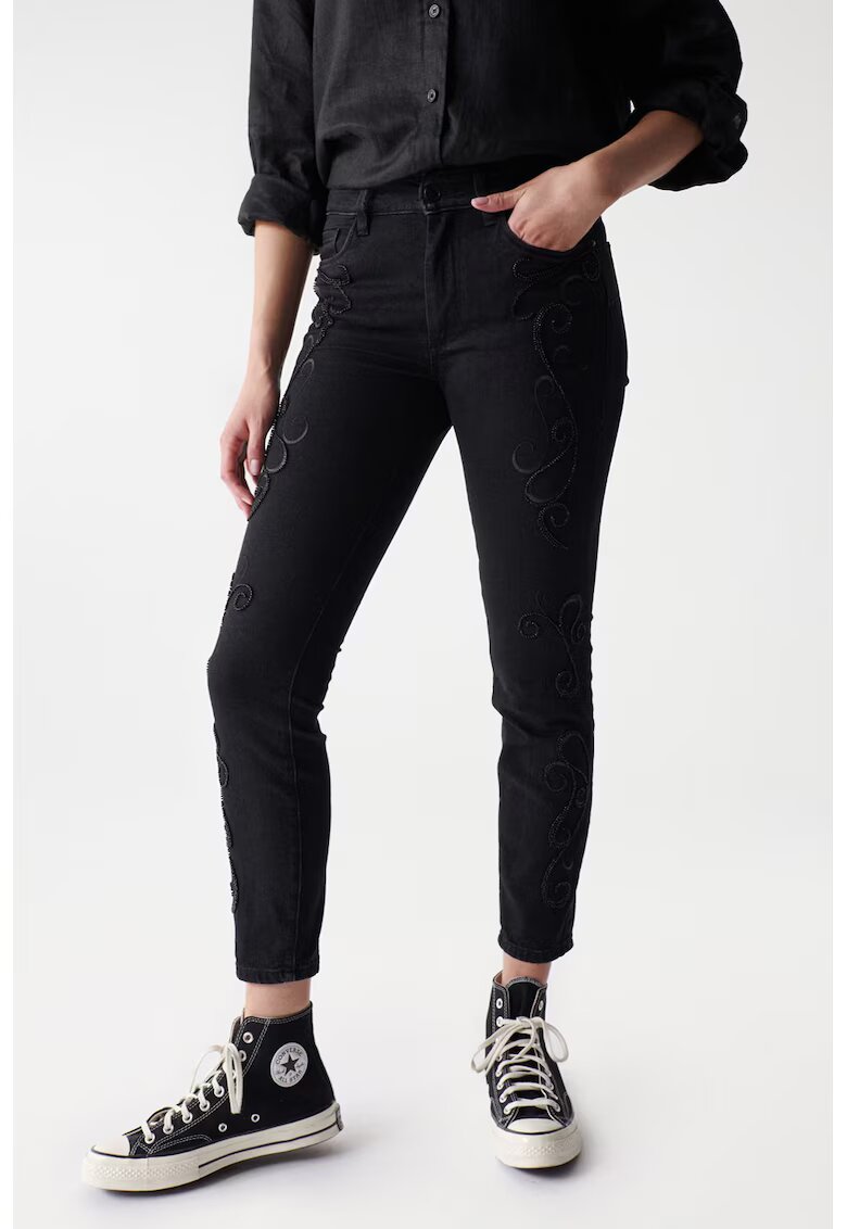 Salsa Jeans Blugi skinny cu talie inalta - Negru