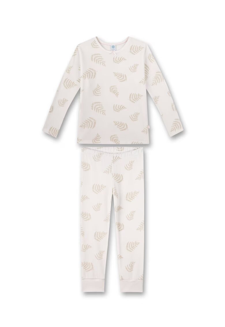 SANETTA Pijama lunga cu imprimeu grafic - Bej