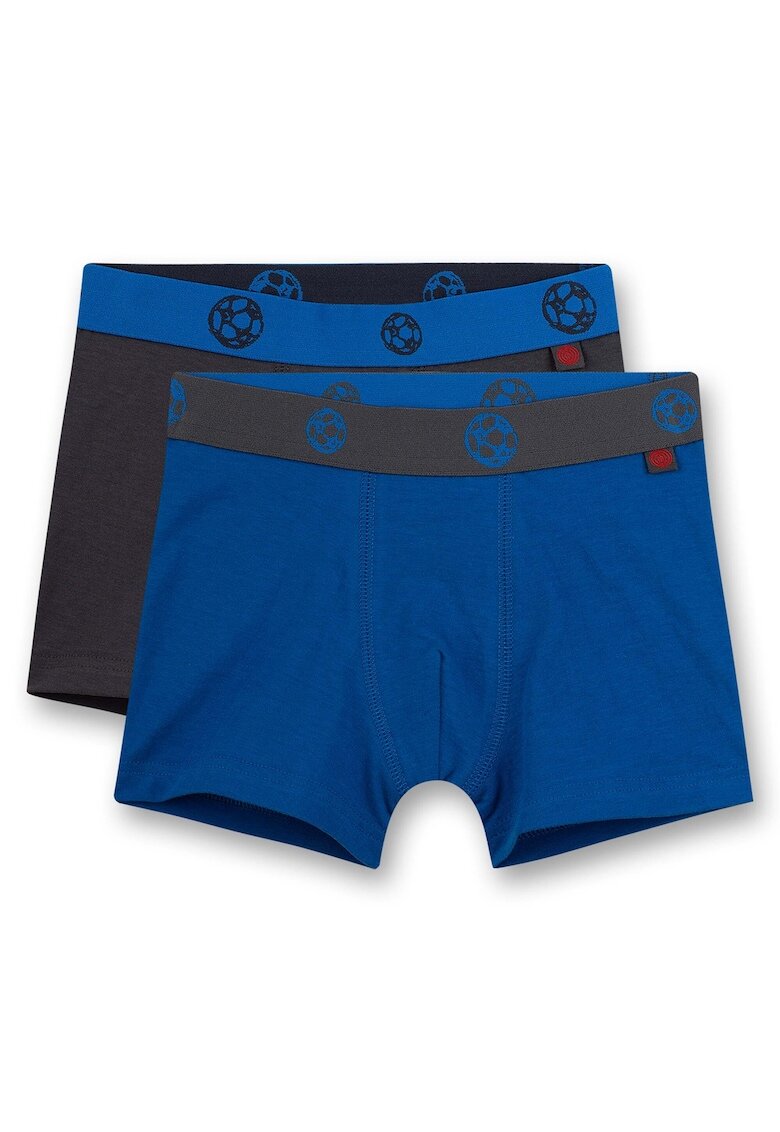 SANETTA Set de boxeri din amestec de bumbac - 2 perechi - Gri/Albastru